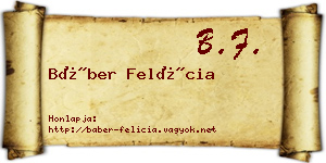Báber Felícia névjegykártya